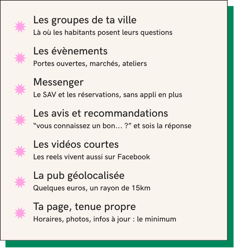 Facebook en local : où mettre ton énergie