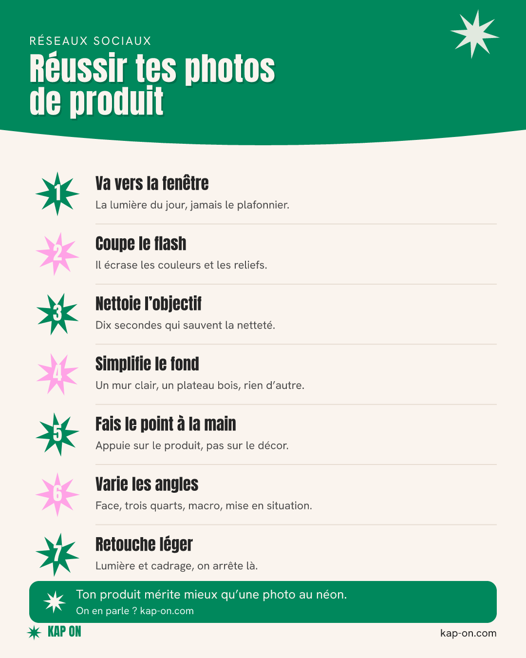 Réussir tes photos de produit